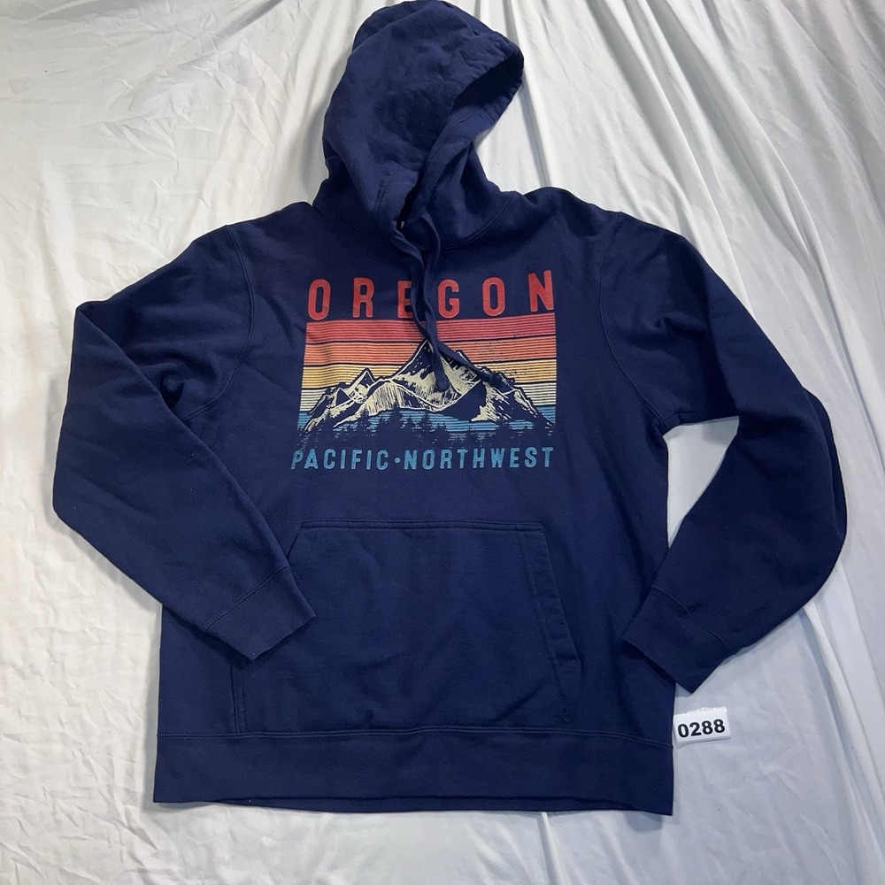 VTG Oregon Port and Company Hoodie Men's Size M Blue